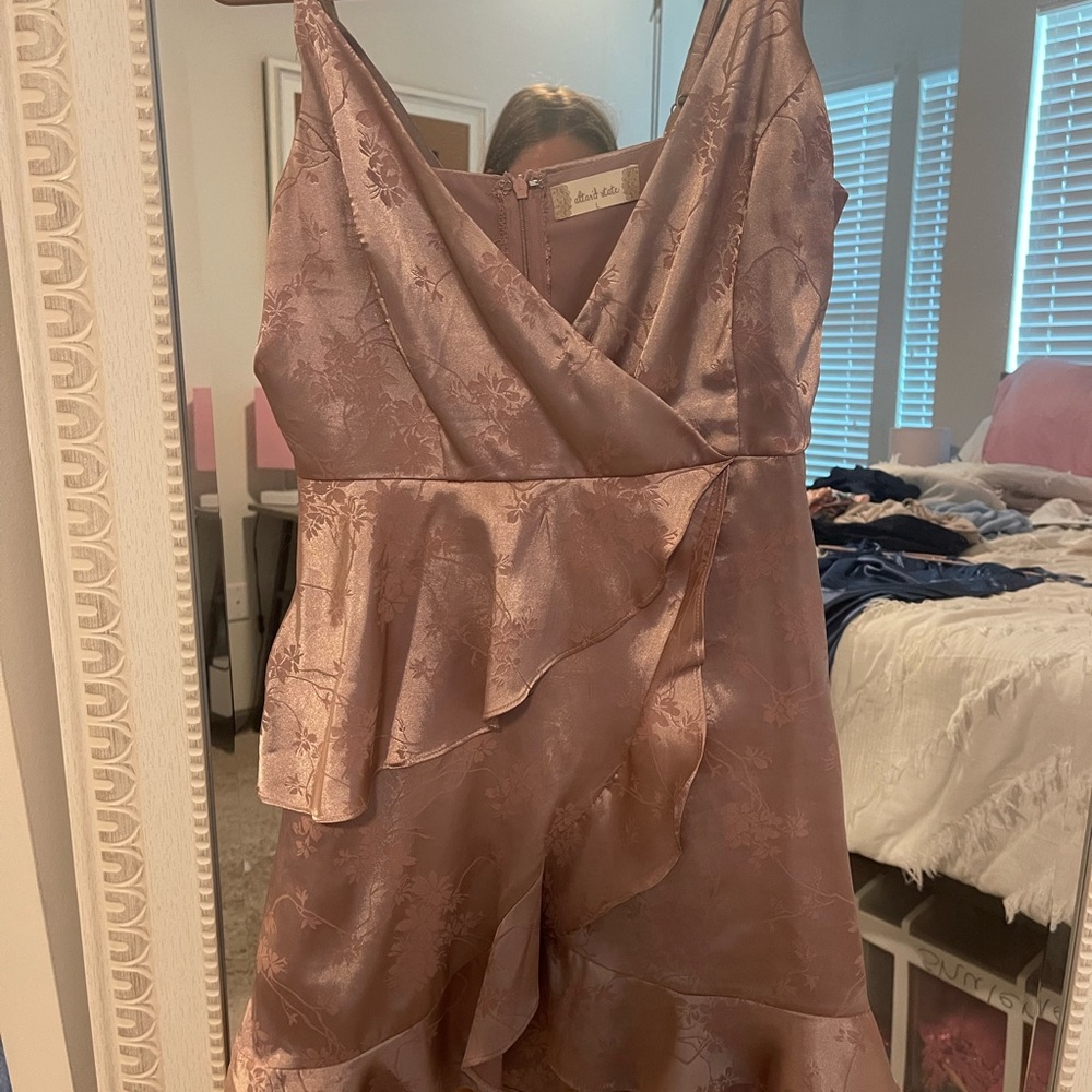 Francesca’s rose pink dress